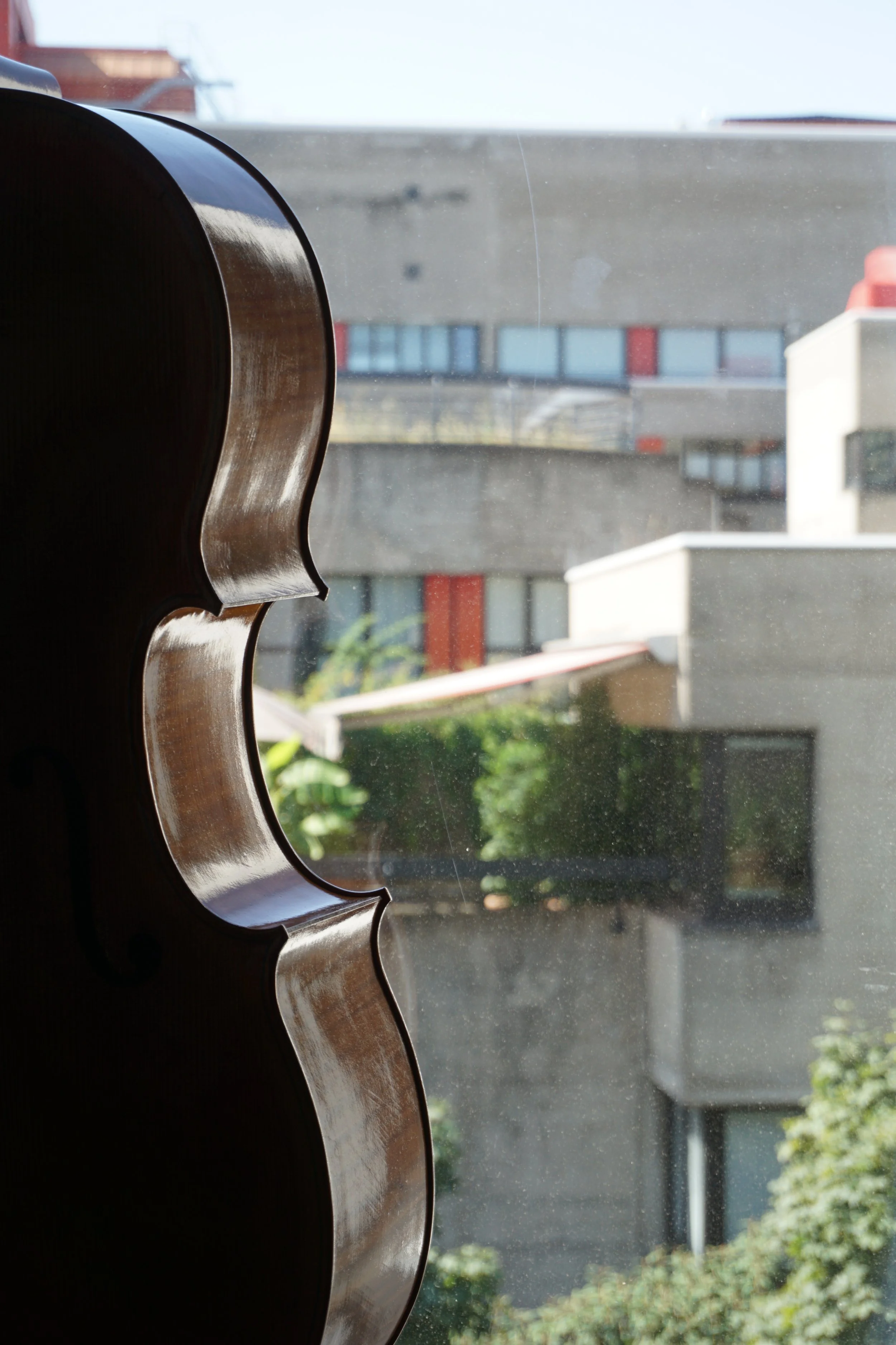 Cello in ruhiger Atelieratmosphäre